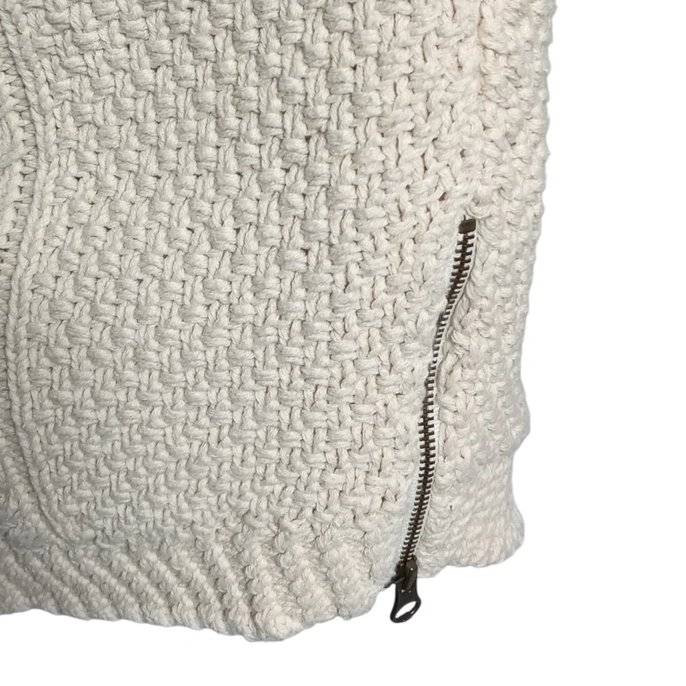 LL Bean Signature Womens Cotton Cable Knit Aran Fisherman Tunic Sweater Large